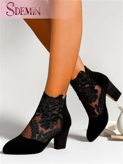 Sepatu Bot Jaring Hitam